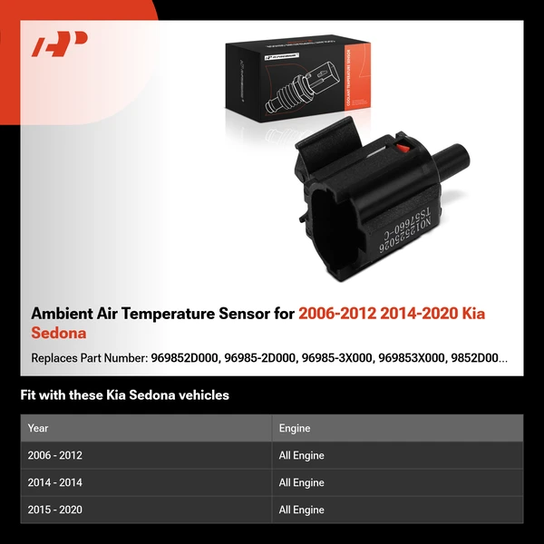 Ambient Air Temperature Sensor for 2006-2012 2014-2020 Kia Sedona
