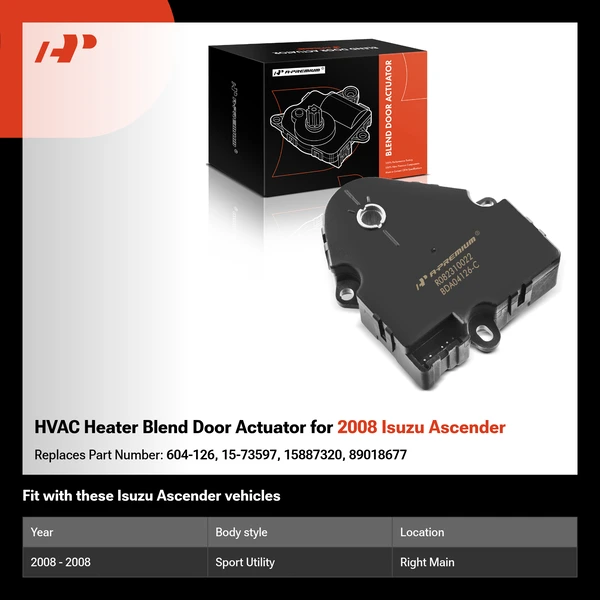 HVAC Heater Blend Door Actuator for 2008 Isuzu Ascender