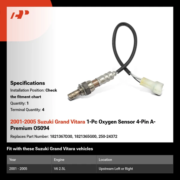 2001-2005 Suzuki Grand Vitara 1-Pc Oxygen Sensor 4-Pin A-Premium OS094