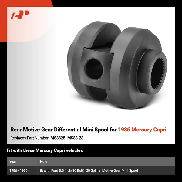 Rear Motive Gear Differential Mini Spool for 1986 Mercury Capri