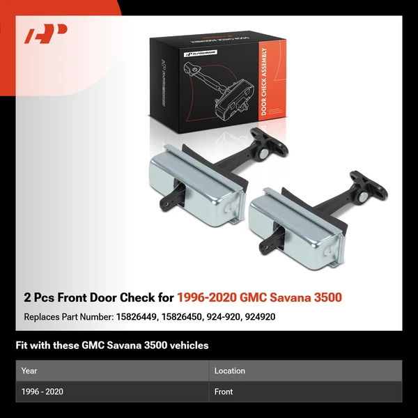 2 Pcs Front Door Check for 1996-2020 GMC Savana 3500