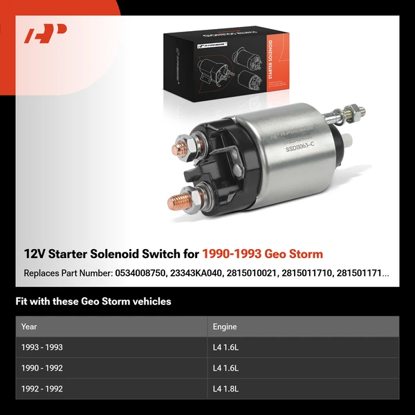 12V Starter Solenoid Switch for 1990-1993 Geo Storm