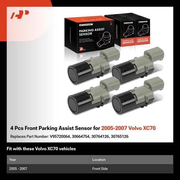 4 Pcs Front Parking Assist Sensor for 2005-2007 Volvo XC70