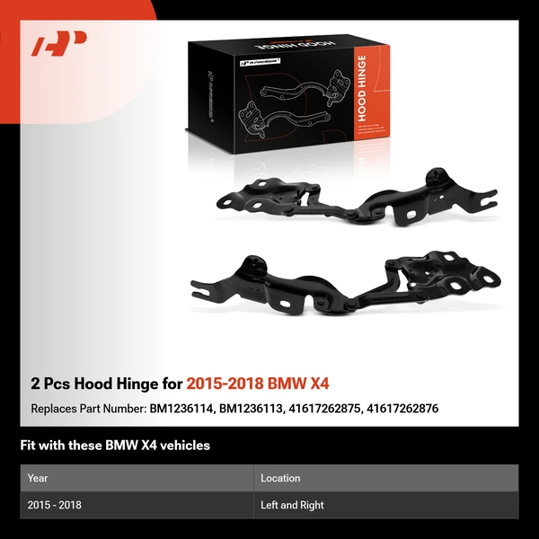 2 Pcs Hood Hinge for 2015-2018 BMW X4