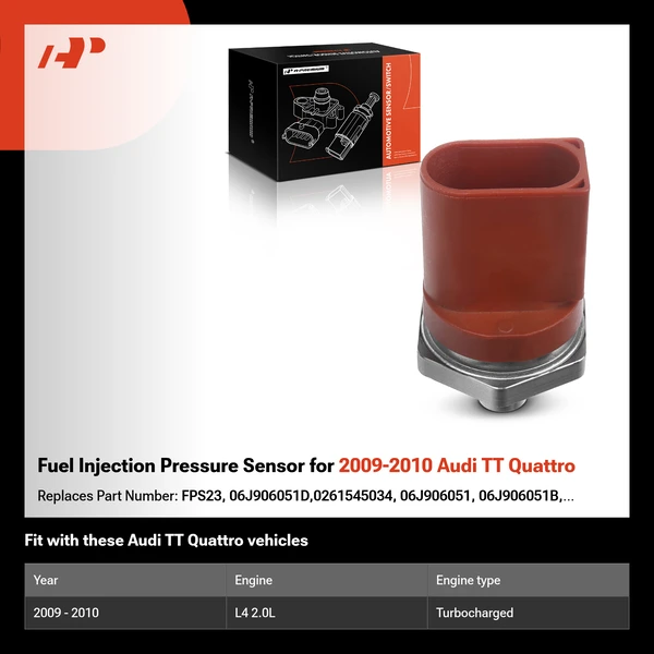 Fuel Injection Pressure Sensor for 2009-2010 Audi TT Quattro
