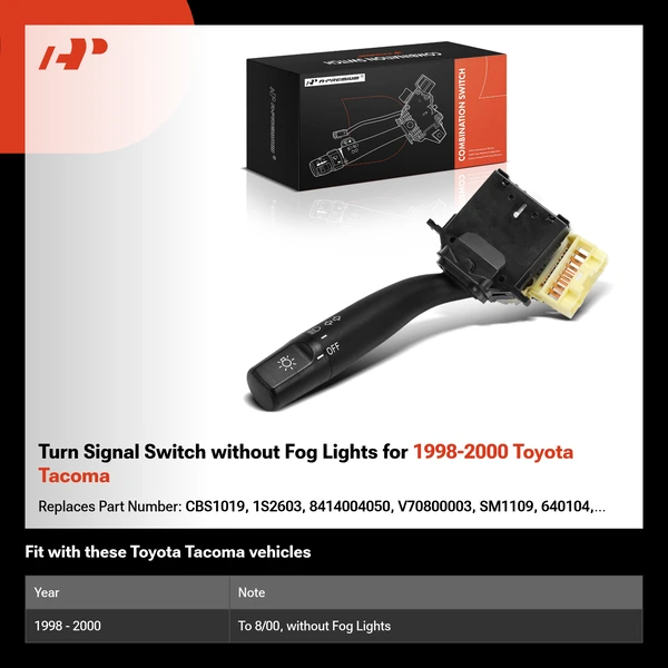 Turn Signal Switch without Fog Lights for 1998-2000 Toyota Tacoma