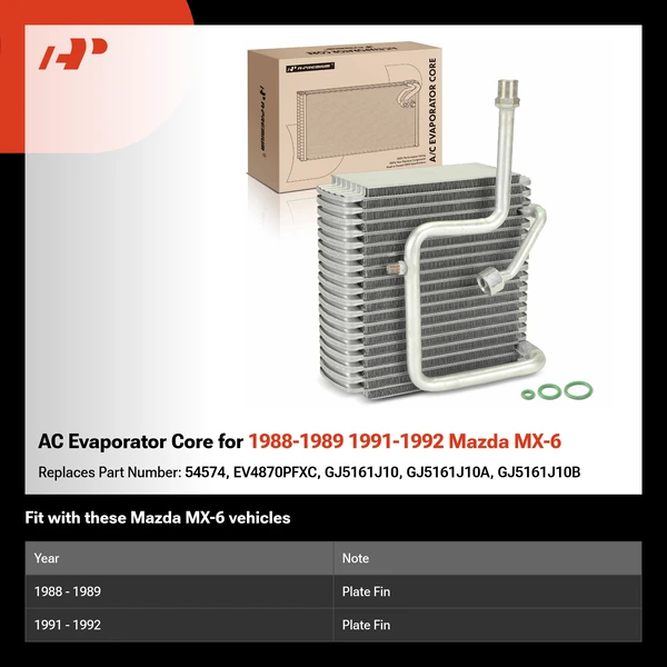 AC Evaporator Core for 1988-1989 1991-1992 Mazda MX-6