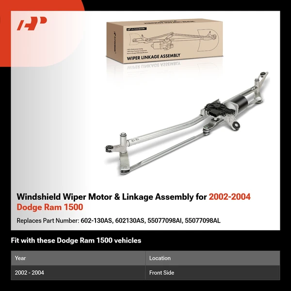 Windshield Wiper Motor & Linkage Assembly for 2002-2004 Dodge Ram 1500
