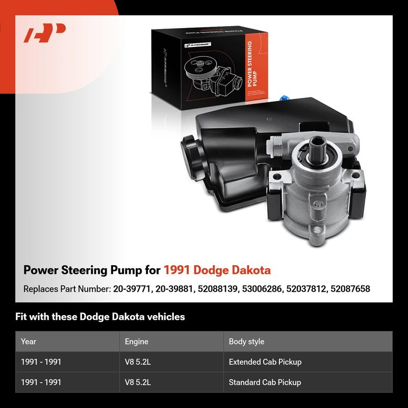 Power Steering Pump for 1991 Dodge Dakota