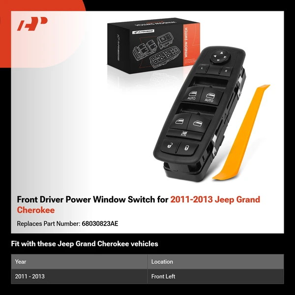 Front Driver Power Window Switch for 2011-2013 Jeep Grand Cherokee