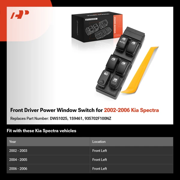 Front Driver Power Window Switch for 2002-2006 Kia Spectra