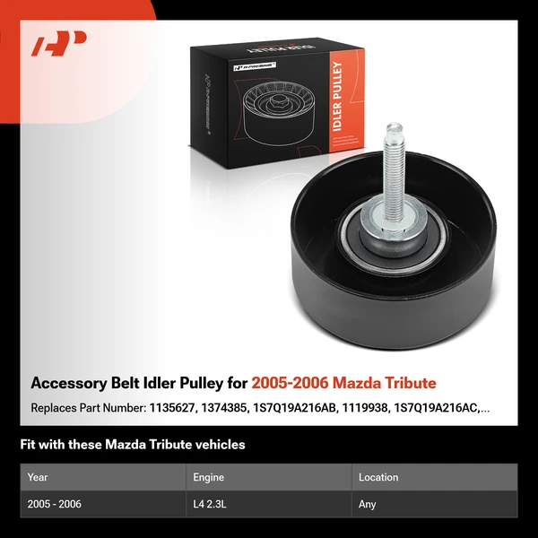 Accessory Belt Idler Pulley for 2005-2006 Mazda Tribute