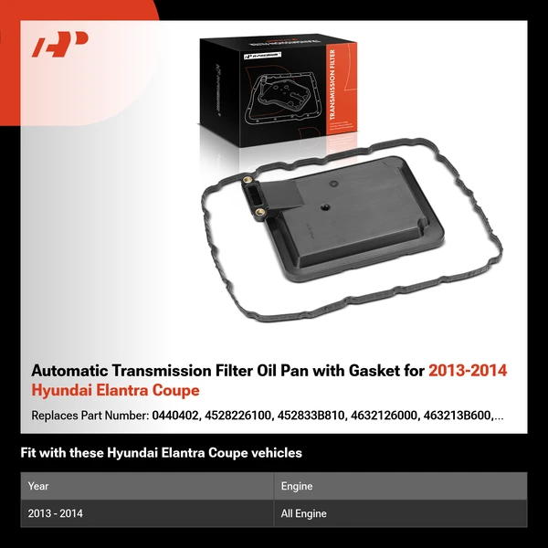 Automatic Transmission Filter Oil Pan with Gasket for 2013-2014 Hyundai Elantra Coupe