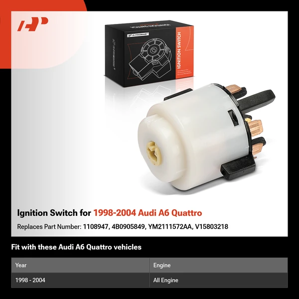 Ignition Switch for 1998-2004 Audi A6 Quattro