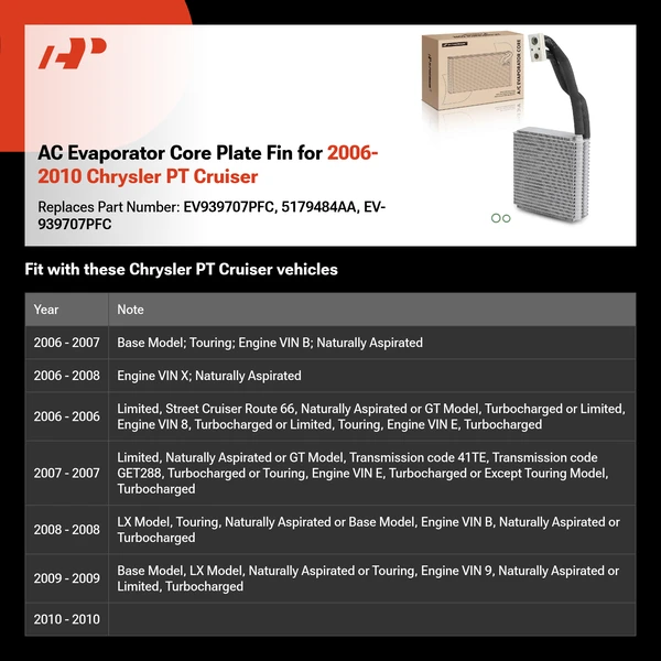 AC Evaporator Core Plate Fin for 2006-2010 Chrysler PT Cruiser