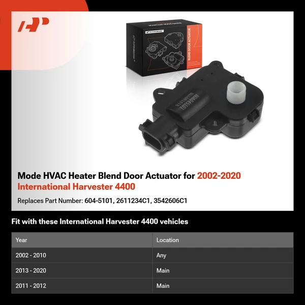 Mode HVAC Heater Blend Door Actuator for 2002-2020 International Harvester 4400