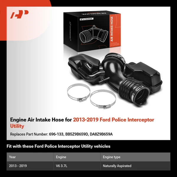 Engine Air Intake Hose for 2013-2019 Ford Police Interceptor Utility
