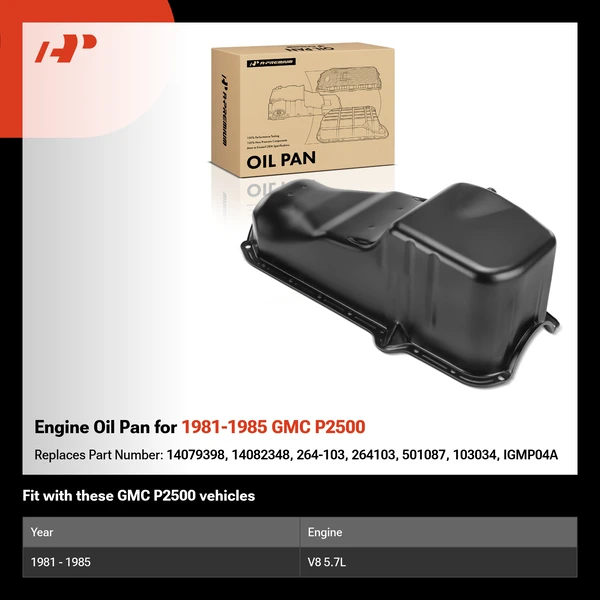 Engine Oil Pan for 1981-1985 GMC P2500