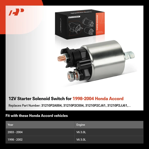 12V Starter Solenoid Switch for 1998-2004 Honda Accord