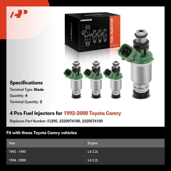 4 Pcs Fuel Injectors for 1992-2000 Toyota Camry