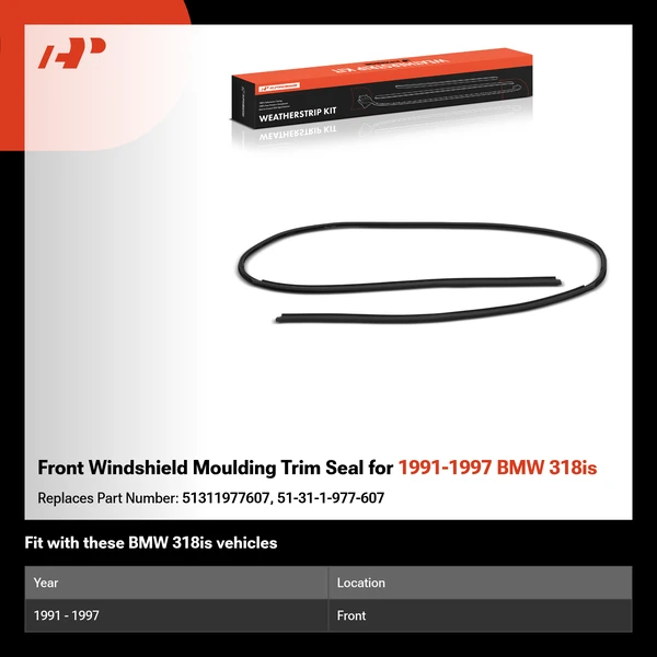 Front Windshield Moulding Trim Seal for 1991-1997 BMW 318is