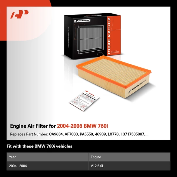 Engine Air Filter for 2004-2006 BMW 760i
