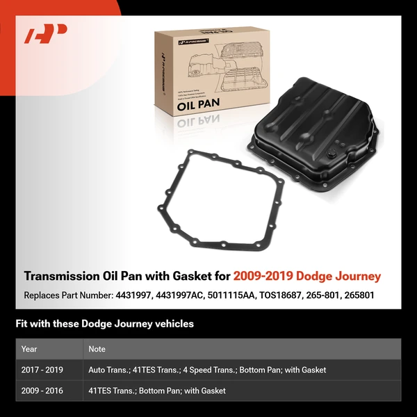 Transmission Oil Pan with Gasket for 2009-2019 Dodge Journey