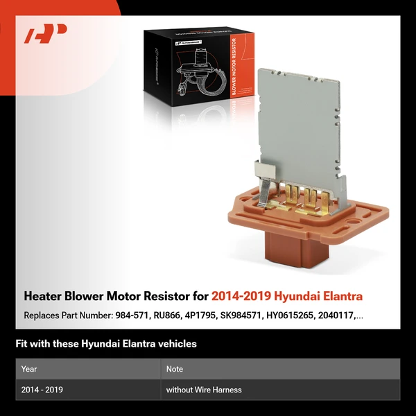 Heater Blower Motor Resistor for 2014-2019 Hyundai Elantra