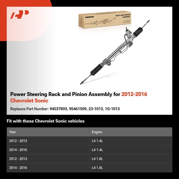 Power Steering Rack and Pinion Assembly for 2012-2016 Chevrolet Sonic