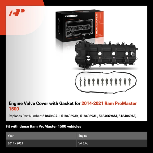 Engine Valve Cover with Gasket for 2014-2021 Ram ProMaster 1500