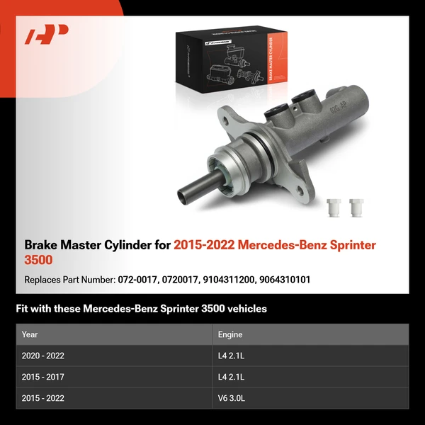 Brake Master Cylinder for 2015-2022 Mercedes-Benz Sprinter 3500