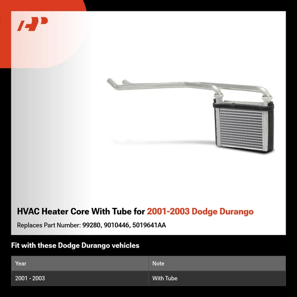 HVAC Heater Core With Tube for 2001-2003 Dodge Durango