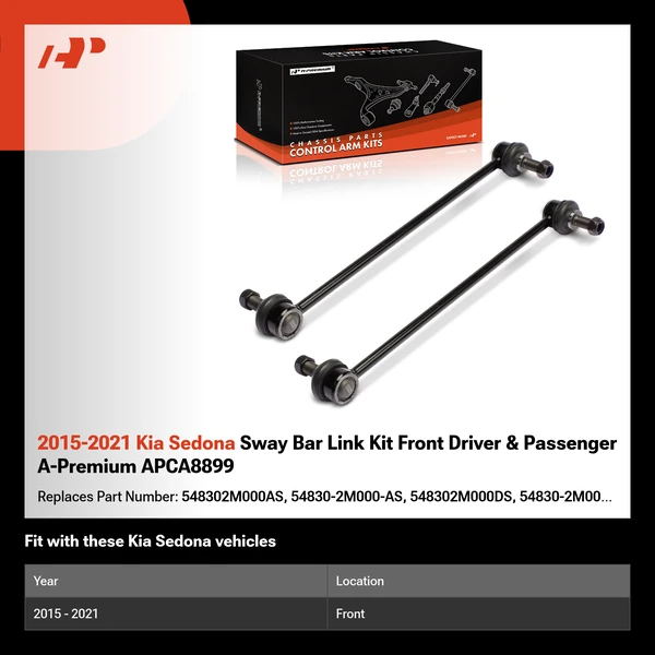 2015-2021 Kia Sedona Sway Bar Link Kit Front Driver & Passenger A-Premium APCA8899