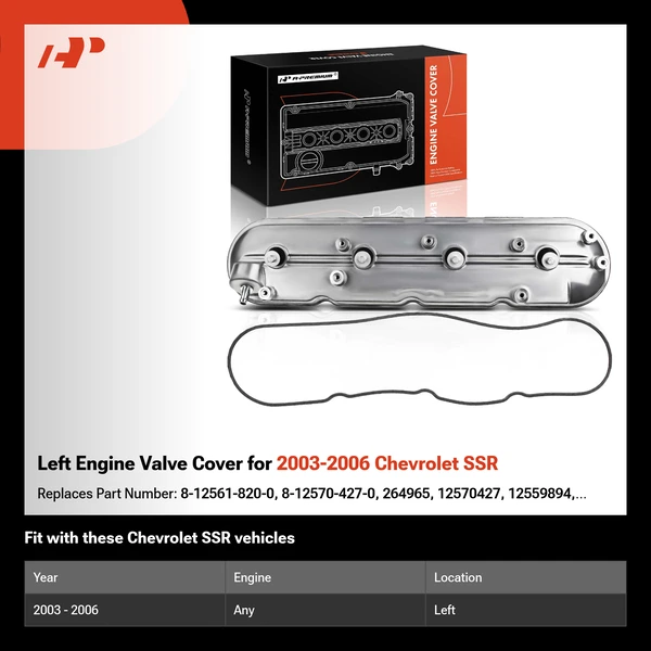 Left Engine Valve Cover for 2003-2006 Chevrolet SSR