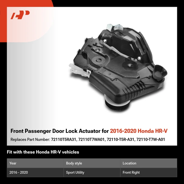 Front Passenger Door Lock Actuator for 2016-2020 Honda HR-V
