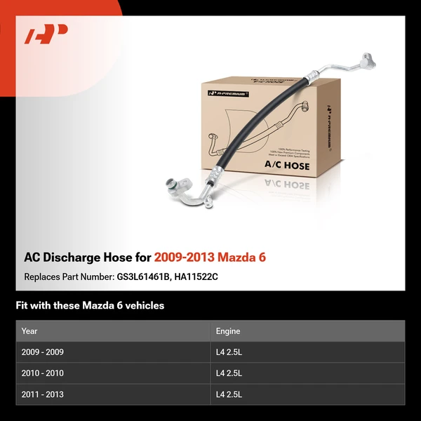 AC Discharge Hose for 2009-2013 Mazda 6