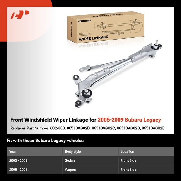 Front Windshield Wiper Linkage for 2005-2009 Subaru Legacy