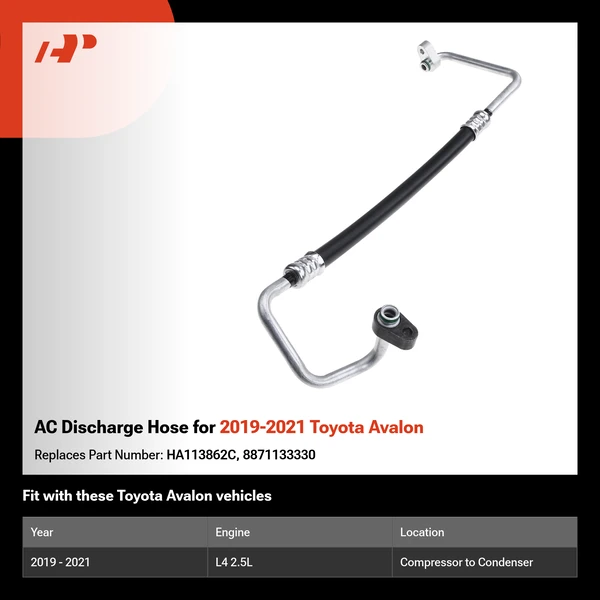AC Discharge Hose for 2019-2021 Toyota Avalon