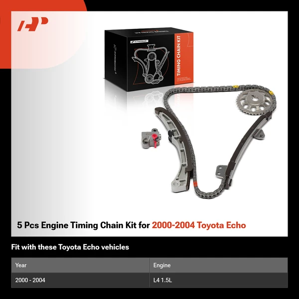 5 Pcs Engine Timing Chain Kit for 2000-2004 Toyota Echo