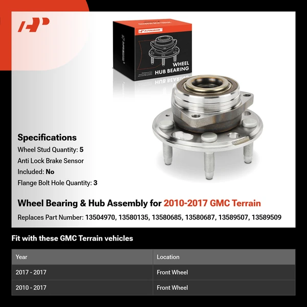 Wheel Bearing & Hub Assembly for 2010-2017 GMC Terrain