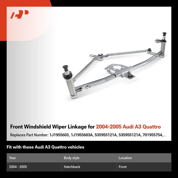 Front Windshield Wiper Linkage for 2004-2005 Audi A3 Quattro