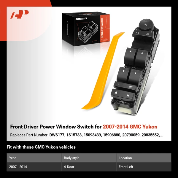 Front Driver Power Window Switch for 2007-2014 GMC Yukon