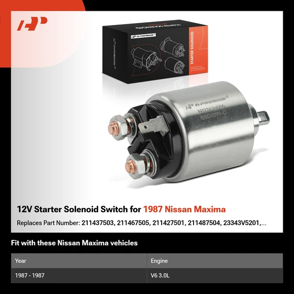 12V Starter Solenoid Switch for 1987 Nissan Maxima