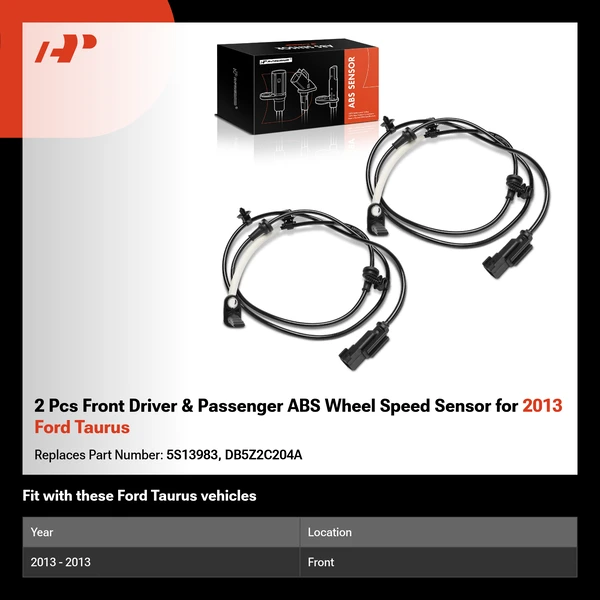 2 Pcs Front Driver & Passenger ABS Wheel Speed Sensor for 2013 Ford Taurus
