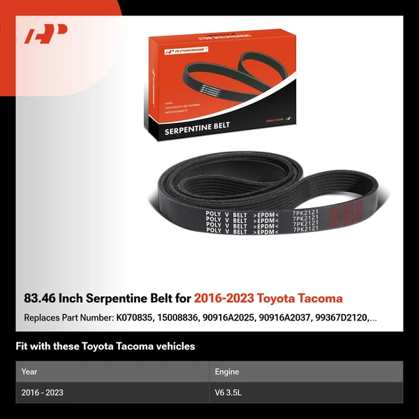 83.46 Inch Serpentine Belt for 2016-2023 Toyota Tacoma