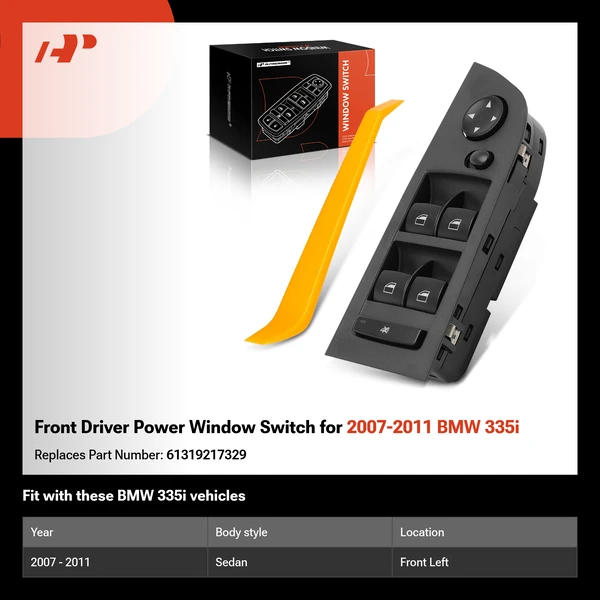 Front Driver Power Window Switch for 2007-2011 BMW 335i