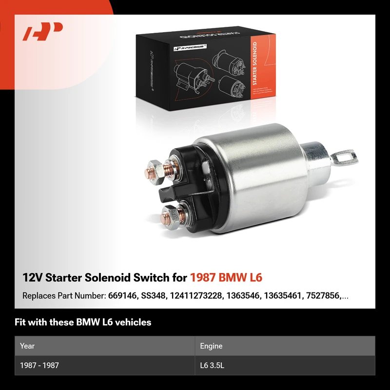 12V Starter Solenoid Switch for 1987 BMW L6