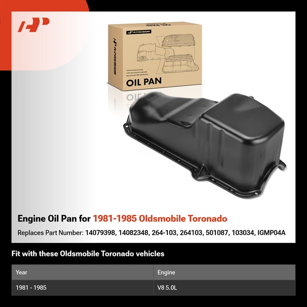Engine Oil Pan for 1981-1985 Oldsmobile Toronado