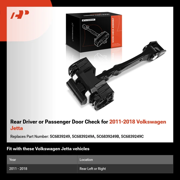 Rear Driver or Passenger Door Check for 2011-2018 Volkswagen Jetta