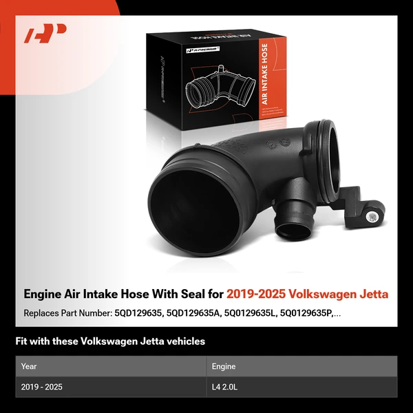 Engine Air Intake Hose With Seal for 2019-2025 Volkswagen Jetta